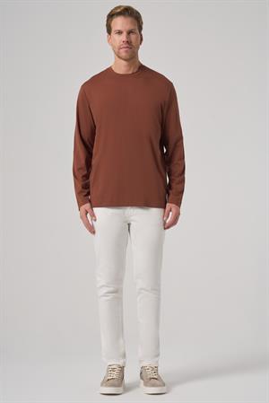 Morven Erkek Kiremit Trend Bisiklet Yaka Rayon Sweatshirt