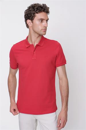 Morven Erkek Kırmızı Basic Polo Yaka Dynamic Fit T-Shirt