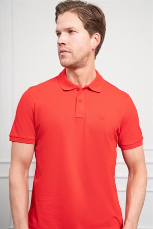 Morven Erkek Kırmızı Basic Polo Yaka Dynamic Fit T-Shirt