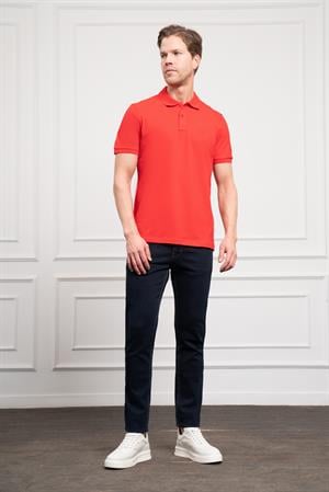 Morven Erkek Kırmızı Basic Polo Yaka Dynamic Fit T-Shirt