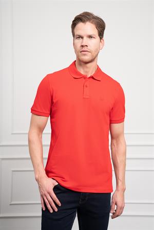 Morven Erkek Kırmızı Basic Polo Yaka Dynamic Fit T-Shirt
