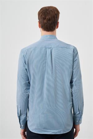 Morven Erkek Kırmızı Pamuk Ekoseli Düğmeli Yaka Regular Fit Gömlek