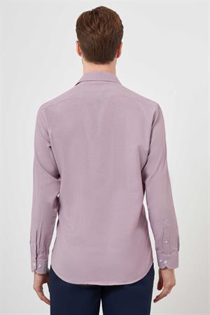 Morven Erkek Kırmızı Slim Fit Desenli Gömlek