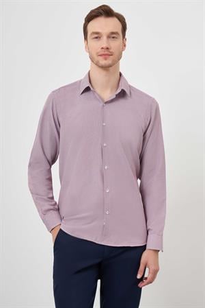 Morven Erkek Kırmızı Slim Fit Desenli Gömlek