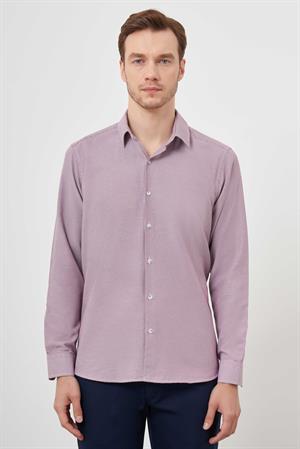 Morven Erkek Kırmızı Slim Fit Desenli Gömlek