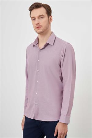 Morven Erkek Kırmızı Slim Fit Desenli Gömlek
