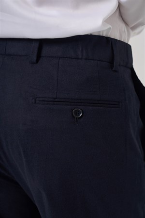 Morven Erkek KOYU LACİVERT Yünlü Düz Dynamic Fit Pantolon