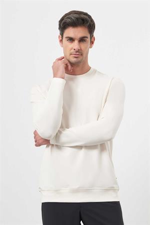 Morven Erkek Kremrengi Basic Dynamic Fit Bisiklet Yaka Sweet Shirt
