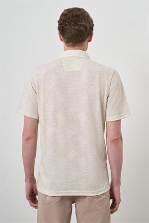 Morven Erkek Kremrengi Trend Apaşi Yaka Kısa Kollu Gömlek