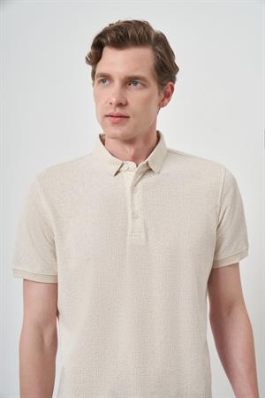 Morven Erkek Kremrengi Trend  Polo Yaka T-Shirt