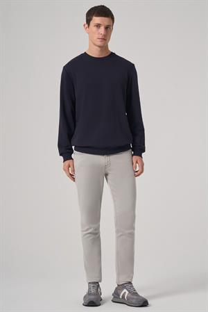 Morven Erkek Lacivert Basic Bisiklet Yaka Sweatshirt