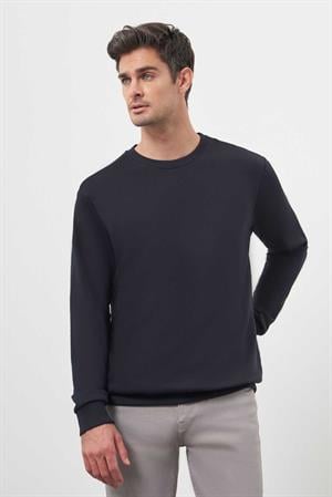 Morven Erkek Lacivert Basic Bisiklet Yaka Sweat-Shirt