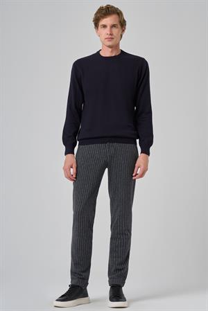 Morven Erkek Lacivert Basic Bisiklet Yaka Dynamic Fit Rahat Kesim Triko