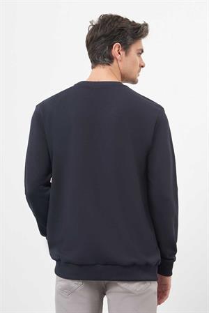 Morven Erkek Lacivert Basic Bisiklet Yaka Sweat-Shirt
