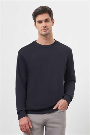Morven Erkek Lacivert Basic Bisiklet Yaka Sweat-Shirt