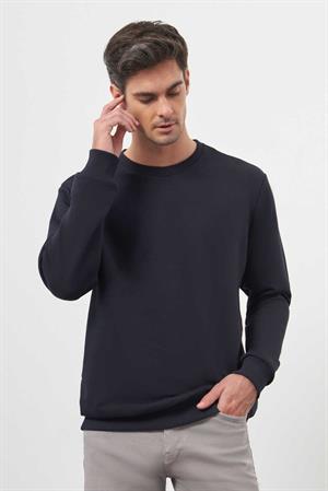 Morven Erkek Lacivert Basic Bisiklet Yaka Sweat-Shirt