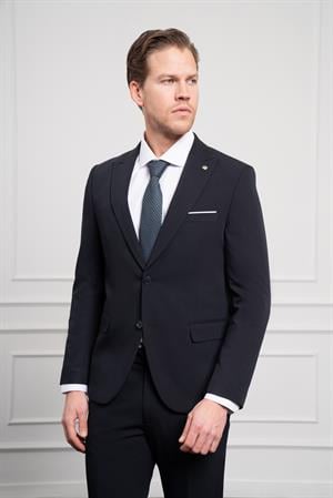 Morven Erkek Lacivert Basic Slim Fit Sivri Yaka Takım Elbise