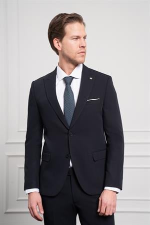 Morven Erkek Lacivert Basic Slim Fit Sivri Yaka Takım Elbise