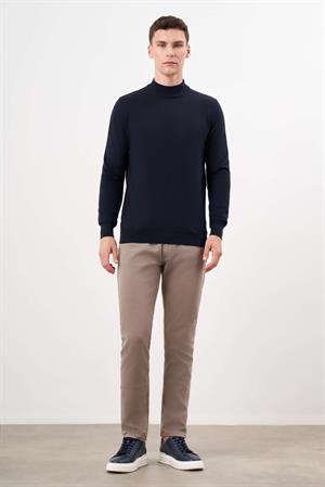 Morven Erkek Lacivert Basic Yarım Balıkçı Yaka Dynamic Fit Rahat Kesim Triko