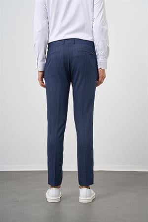 Morven Erkek Lacivert Carbon Desenli Slim Fit Classic Pantolon