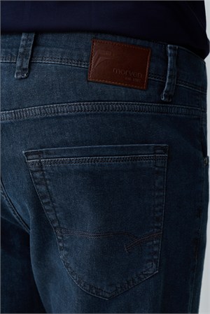 Morven Erkek Lacivert Denim 5 Cep Dynamic Fit Jean Kot Pantolon