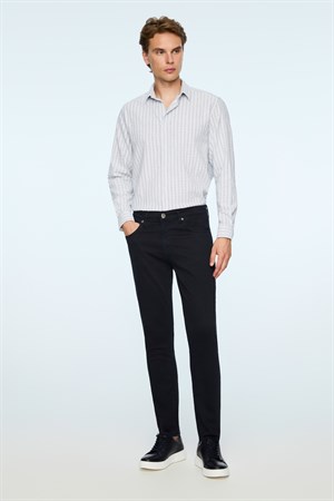 Morven Erkek Lacivert Denim 5 Cep Slim Fit Jean Kot Pantolon