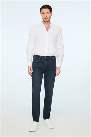 Morven Erkek Lacivert Denim 5 Cep Slim Fit Jean Kot Pantolon