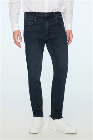 Morven Erkek Lacivert Denim 5 Cep Slim Fit Jean Kot Pantolon
