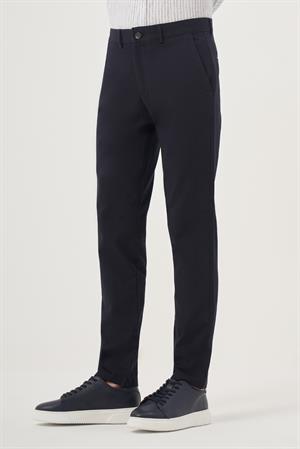 Morven Erkek Lacivert Yazlık Pamuk Yan Cep Slim Fit Chino Pantolon