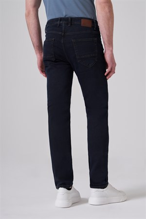 Morven Erkek Lacivert - Kahve Denim 5 Cep Slim Fit Jean
