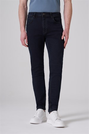 Morven Erkek Lacivert - Kahve Denim 5 Cep Slim Fit Jean