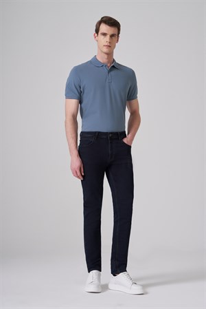 Morven Erkek Lacivert - Kahve Denim 5 Cep Slim Fit Jean