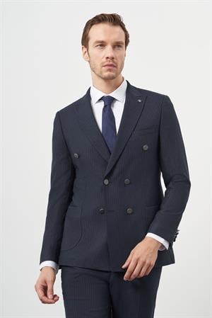 Morven Erkek Lacivert Kruvaze Takım Elbise