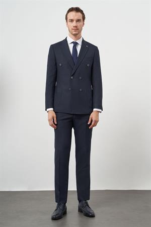 Morven Erkek Lacivert Kruvaze Takım Elbise