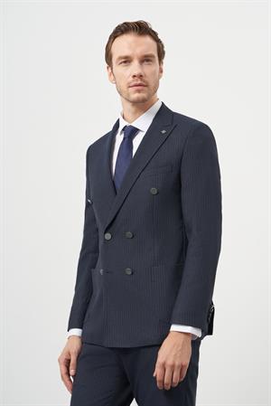 Morven Erkek Lacivert Kruvaze Takım Elbise