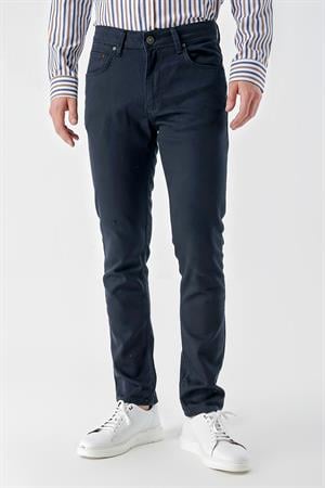 Morven Erkek Lacivert Mevsimlik Pamuk 5 Cep Slim Fit Jean Pantolon