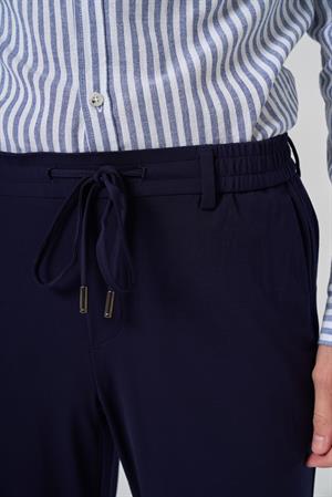 Morven Erkek Lacivert Örme Trend İpli Slim Fit Jogger Pantolon