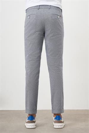 Morven Erkek Lacivert Pamuk Keten Trend İpli Jogger Slim Fit Spor Pantolon