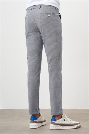 Morven Erkek Lacivert Pamuk Keten Trend İpli Jogger Slim Fit Spor Pantolon