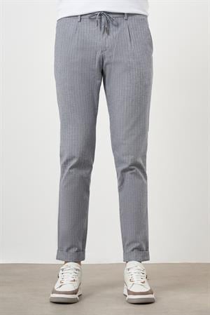 Morven Erkek Lacivert Pamuk Keten Trend İpli Jogger Slim Fit Spor Pantolon