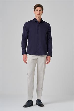 Morven Erkek Lacivert Pamuk Trend Dynamic Fit İtalyan Yaka Gömlek