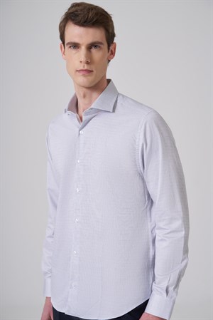 Morven Erkek Lacivert Pamuk Trend Dynamic Fit İtalyan Yaka Gömlek