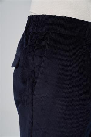 Morven Erkek Lacivert Pamuk Trend Fitilli Kadife Lastikli Slim Fit Pantolon