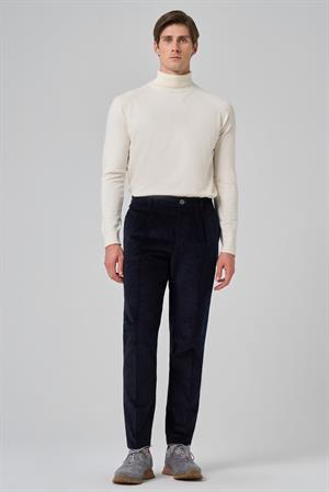 Morven Erkek Lacivert Pamuk Trend Fitilli Kadife Lastikli Slim Fit Pantolon