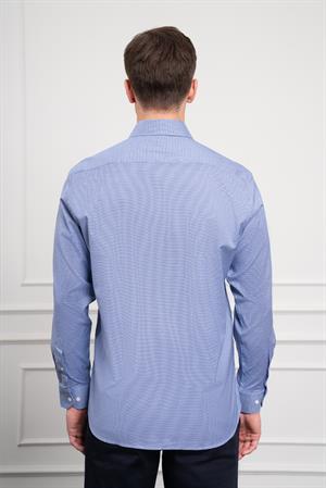 Morven Erkek Lacivert Pamuk Trend Regular Fit Sert Yaka Gömlek