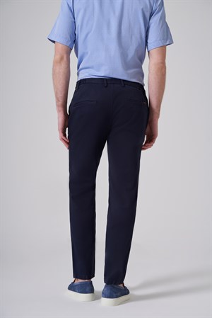 Morven Erkek Lacivert Pamuk Trend Slim Fit Chino Pantolon