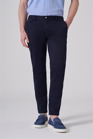 Morven Erkek Lacivert Pamuk Trend Slim Fit Chino Pantolon