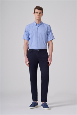 Morven Erkek Lacivert Pamuk Trend Slim Fit Chino Pantolon