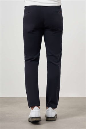Morven Erkek Lacivert Pamuk Yan Cep Slim Fit Chino Pantolon