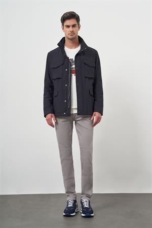 Morven Erkek Lacivert Poliamit Çıtçıtlı Kapitone Mont